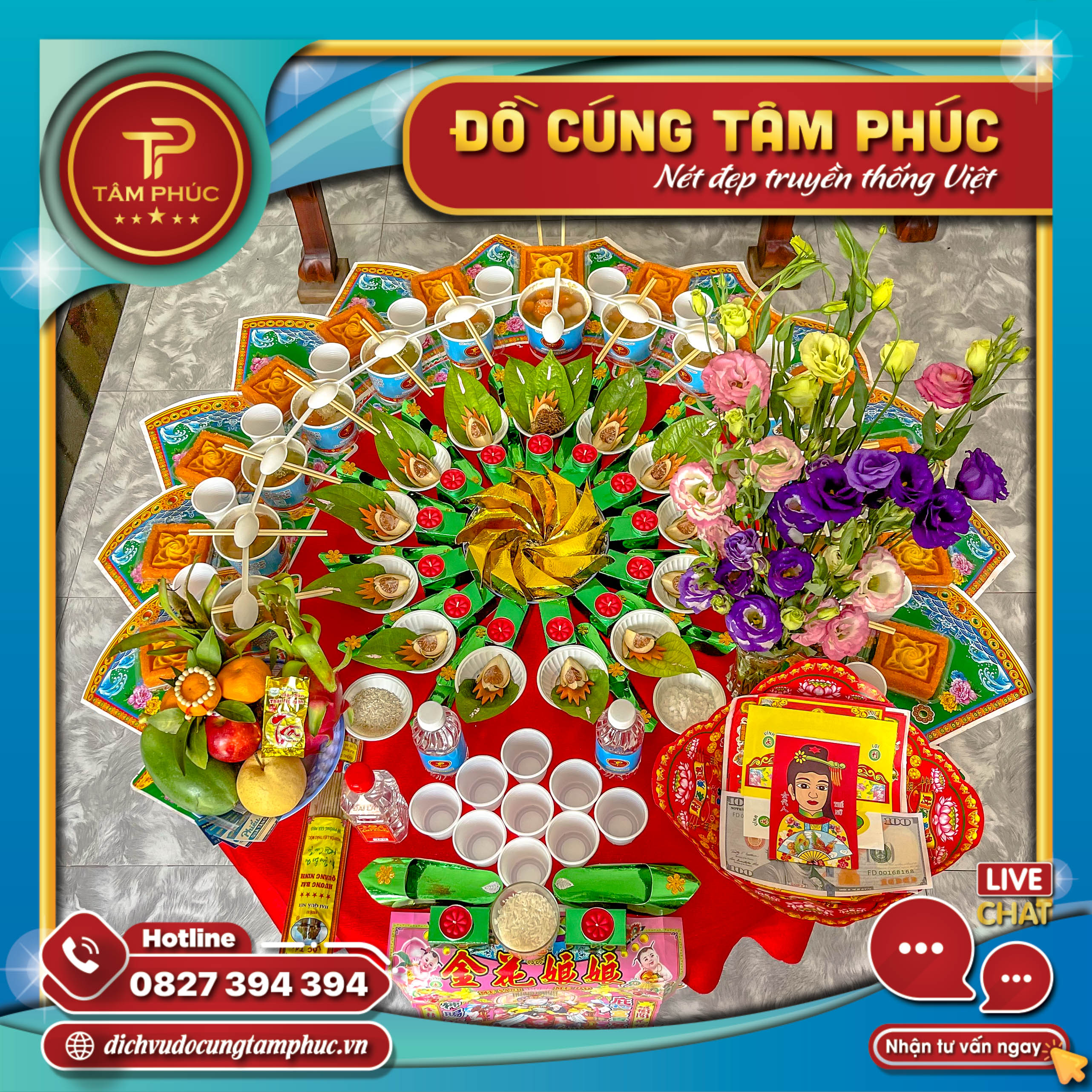 Mâm cúng Đầy Tháng chay cho các bé yêu.